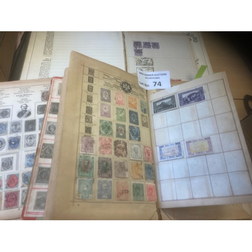 74 - Stamps : Old Time collection of stamps in albums 100s etc