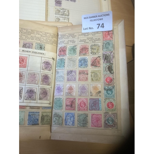 74 - Stamps : Old Time collection of stamps in albums 100s etc