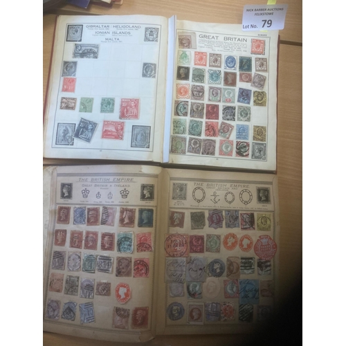 79 - Stamps : World collection in 2 small but well filled & unpicked albums - inc penny black