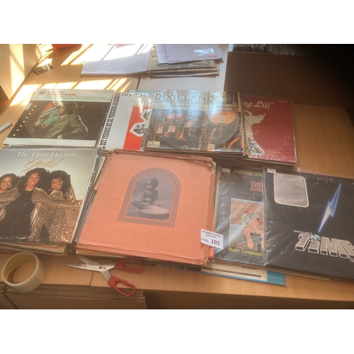 103 - Records : 2 large boxes of mixed genre albums inc soundtrack, rock, etc (150+ albums)