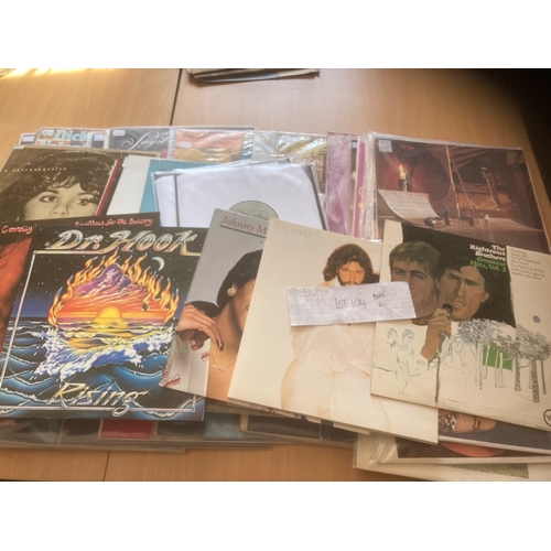 104 - Records : 2 large boxes of mixed genre albums inc soundtracks, blues, jazz etc - approx 150 albums