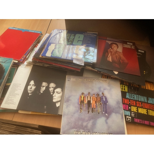 105 - Records : 2 large boxes of mixed genre albums inc rock, pop, blues etc - 2 heavy boxes (inc 1 box of... 