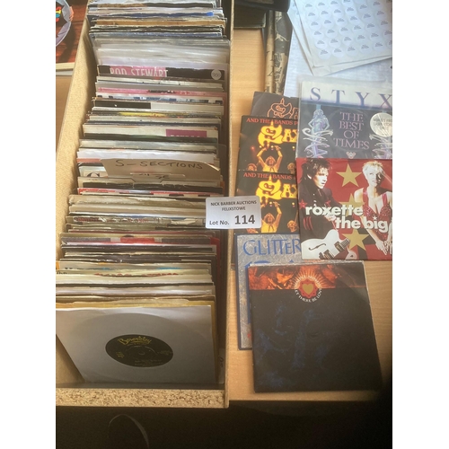 114 - Records : Singles in large crate - 'R,S' inc Saxon, Styx, Simple Minds - great lot - all decent 200+