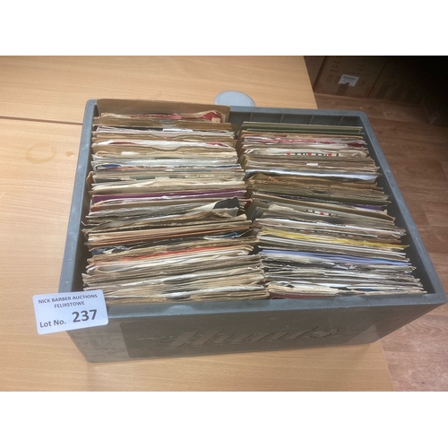 237 - Records : Grey crate of 200+ 1960s-80s 7