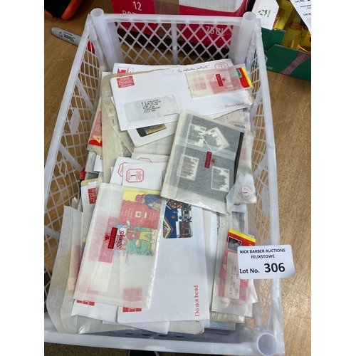 306 - Stamps : Large white crate of GB mint Royal Mail items inc sets, packs, FDCs prestige booklets - min... 