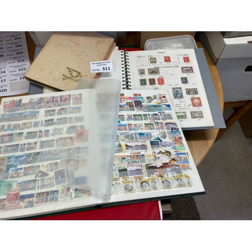 311 - Stamps : Box of albums inc World, Canada, stock books, China, loose - good mixed lot