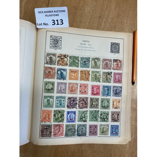 313 - Stamps : The Centurian stamp album - good cond & very well filled inc Ceylon, China, GB etc - great ... 