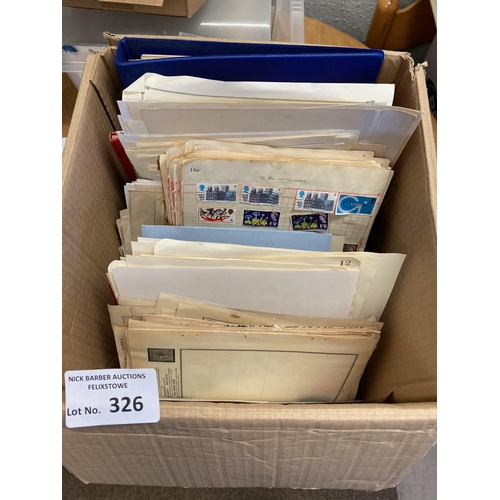 326 - Stamps : Box of albums, pages  & loose worldwide mix