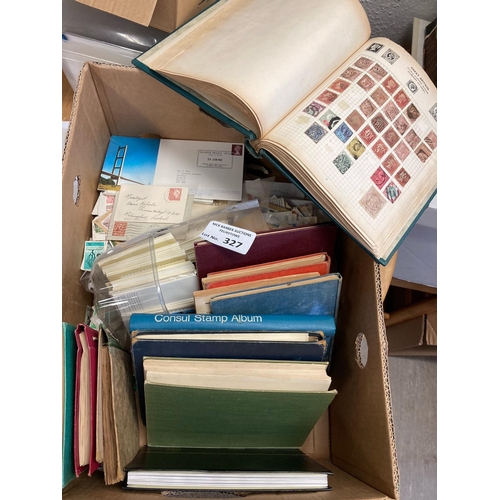 327 - Stamps : Box of albums, packets, covers etc - vast lot