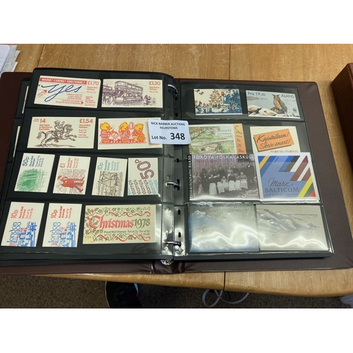 348 - Stamps : Album of GB 11 x prestige 98 x normal booklet FV £280 & other items CI & World