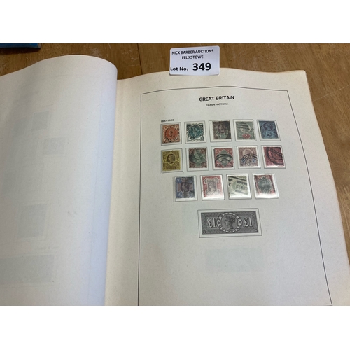 349 - Stamps : GB large Davo mostly hingeless album all used 1840-1978 heavy book - well filled