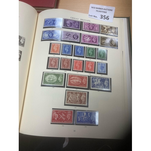 356 - Stamps : GB 2x Windsor albums 1840-1980 well filled inc many penny reds 1881 QV 2/6, 5/-, 10/- many ... 