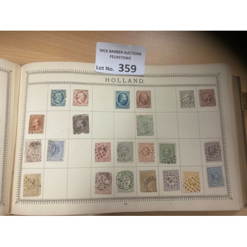 359 - Stamps : Super vintage 'postage stamp album' great condition reasonably filled and includes 3x penny... 