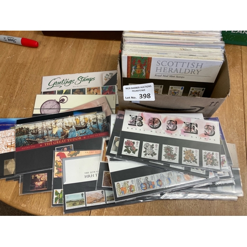 398 - Stamps : Box of GB presentation packs modern great condition (100) with approx FV £165+