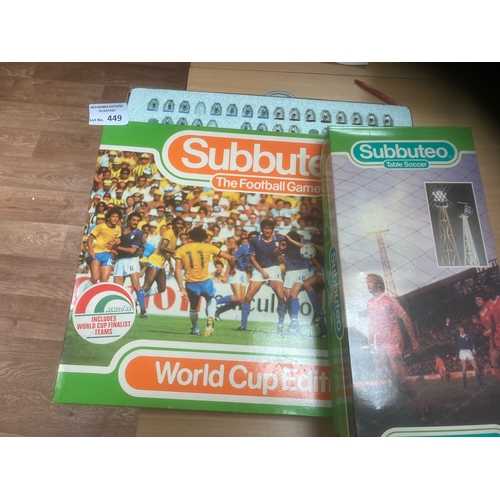 449 - Diecast : Subbuteo - World Cup 86 Edition boxed + 2 boxed floodlights & several teams 415, 595, 596,... 