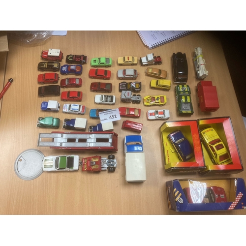 452 - Diecast : Various diecast playworn but decent condition odd/couple of Corgi boxed