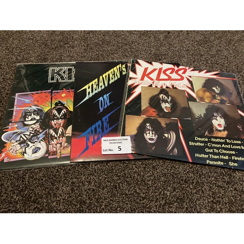 5 - Records : KISS - Live Nashville 84 SP-KS1, Black vinyl, Heavens on Fire unofficial, Hotter Than Meta... 