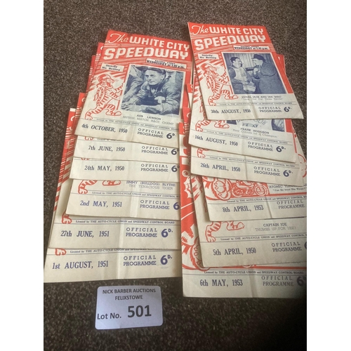 501 - Speedway : Glasgow White City collection of programmes all early 1950s in great condition (12)