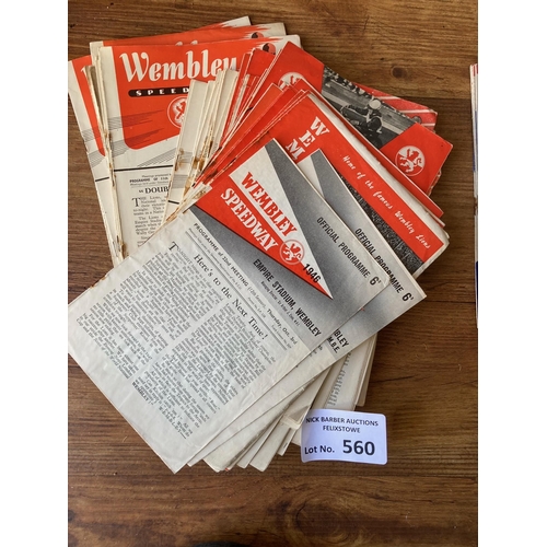 560 - Speedway : Wembley programme collection 1946-1955 good lot - conditions good (68)