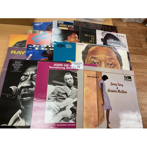 57 - Records : Blues albums - inc J L Hooker, Muddy Waters, R. Charles etc (18)