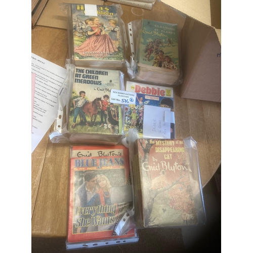 576 - Comics : Super lot of pocket book issues inc june, judy, Bunty, Mandy, then Blyton/Gervaise book in ... 