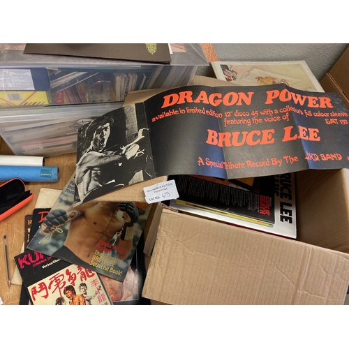 619 - Comics/Magazines : Bruce Lee connected items inc Kung Fu, records, cassettes etc - nice lot