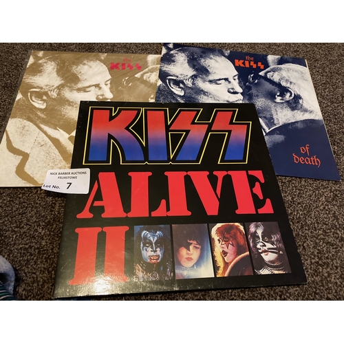 7 - Records : KISS - The Kiss of Death - White Labels - 2 x different & Kiss Alive II (3) - all great co... 