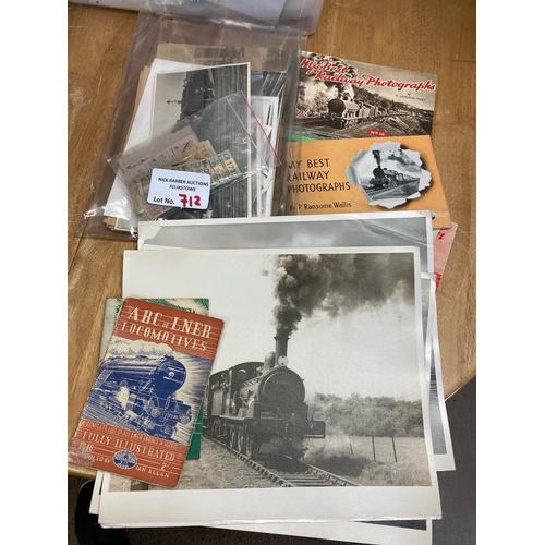 712 - Collectables : Railway interest inc old photos, tickets & 1940s booklets