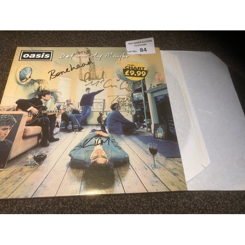 84 - Records : OASIS Definately Maybe original double album CRELP169 fully signed Liam, Noel, Paul, Boneh... 