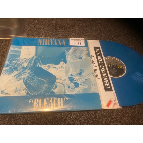 88 - Records : NIRVANA - Bleach - Waterfront Records DAMP114 Australia 1989 issue - blue vinyl - great co... 