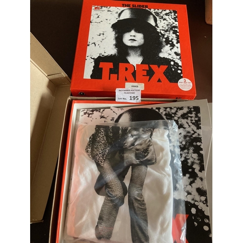 195 - Records : TREX - The Slider boxset 15th Anniversary - numbered 00069 (BOLANBOX1) inc 3x albums, post... 