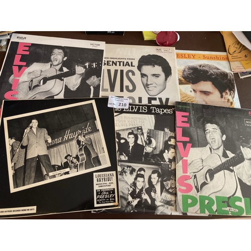 210 - Records : ELVIS PRESLEY - 6 rare & collectable albums inc 1st album, tapes, unreleased tc - all in g... 