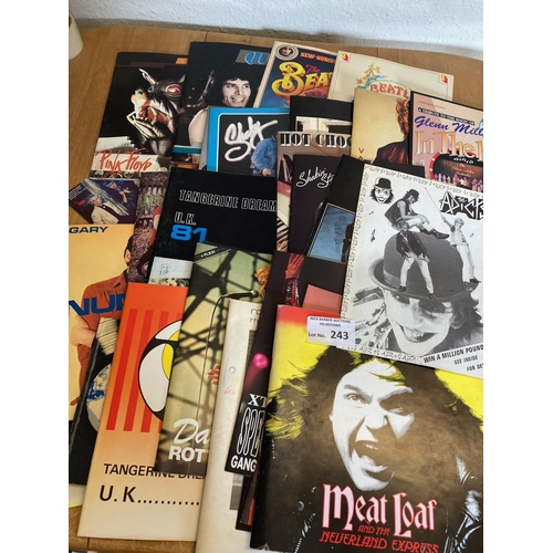 243 - Records : Concert programmes & various other booklets inc Beatles, Bolan etc, Tangerine Dream, Bowie... 