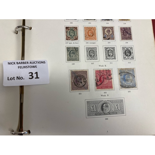 31 - Stamps : GB collection in 2 SG albums inc 2x penny black, KEVII HV, nice lot & book of penny reds in... 