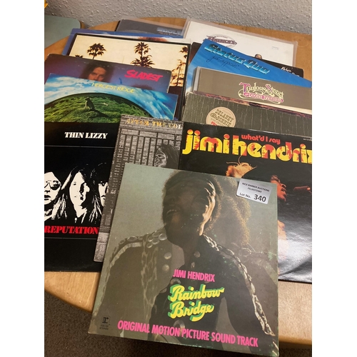 340 - Records : 30+ mainly Rock albums inc Jimi Hendrix, Thin Lizzy, Bad Company etc