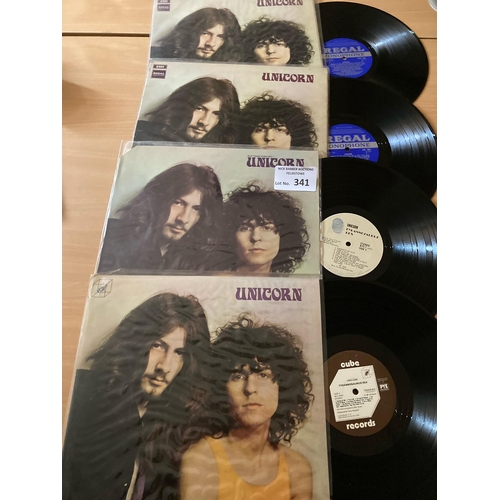 341 - Records : TYRANNOSAURUS REX - Unicorn album (4) inc Regal Zonophone LRZ1007 - SLRZ1007, Blue Thumb B... 