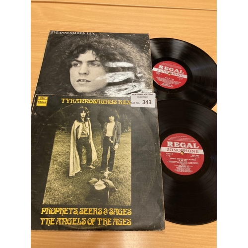 343 - Records : TYRANNOSAURUS REX Regal Zonophone STEREO prohets - SLRZ1005, A Beard of Stars SLRZ1013, ge... 