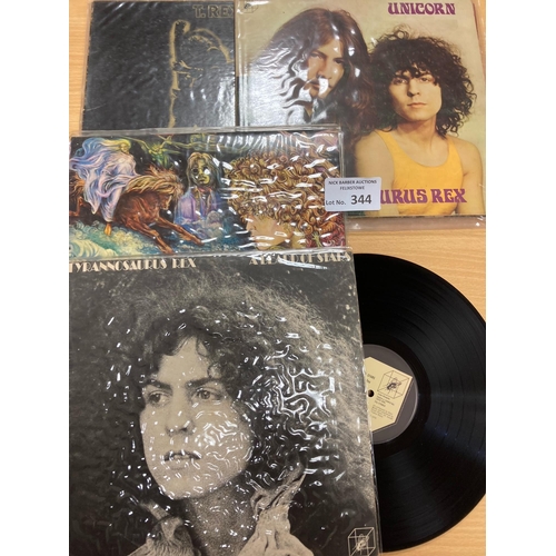 344 - Records : TYRANNOSAURUS REX (4) Unicorn - Cube Prophets/My People - double - Cube, A Beard of Stars/... 