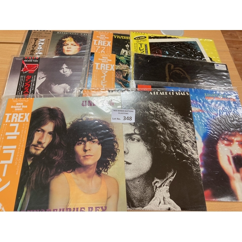 348 - Records : T-REX/MARC BOLAN - Japanese pressing albums (9) - all great conditions all with 'obi' stri... 