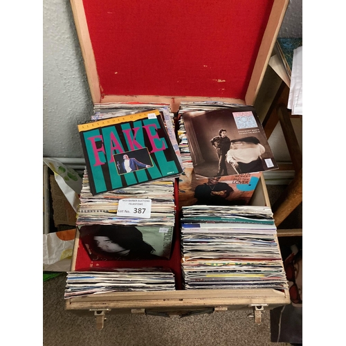 387 - Records : 3 large heavy wooden crates of 7