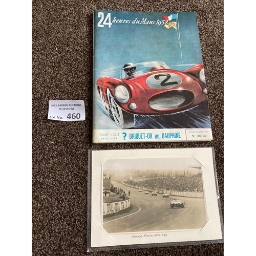 460 - Motor Racing : Le Mans 1958 race programme with points table - new mint condition - includes 2 origi... 