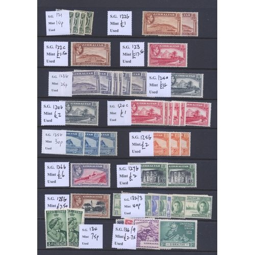 52 - Stamps : Collection GIBRALTAR Mint/Used part dealers Stock Geo V to QE strength in QE with Def Sets ... 