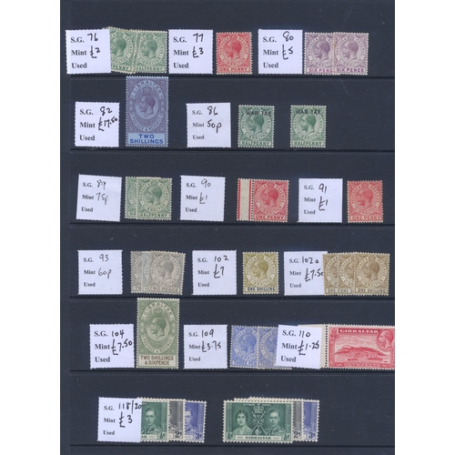 52 - Stamps : Collection GIBRALTAR Mint/Used part dealers Stock Geo V to QE strength in QE with Def Sets ... 