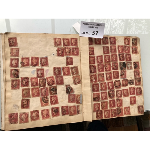 57 - Stamps : Old ledger style album with 37 pages of penny reds (imperf and perf) condition  mixed and a... 