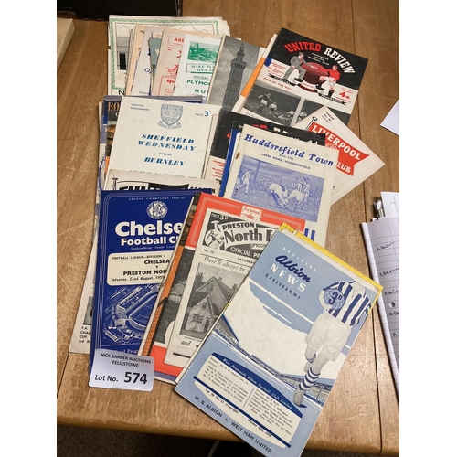 574 - Football : Collection of 50 1950s programmes inc Chelsea, Man Utd etc