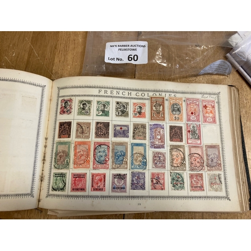 60 - Stamps : Large vintage oblong Lincoln album with glorious old-time collection