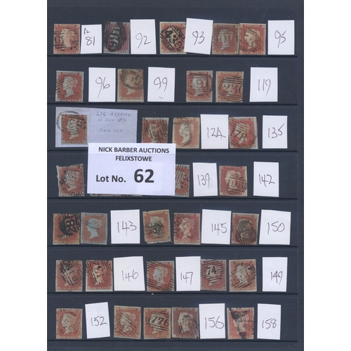 62 - Stamps : Great Britain Nice Sel 1841 1d red Imperfs (58) plated, no guarantee but the person who pla... 