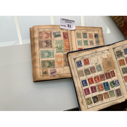 81 - Stamps : Collection of 4 old Lincoln stamp albums and contents