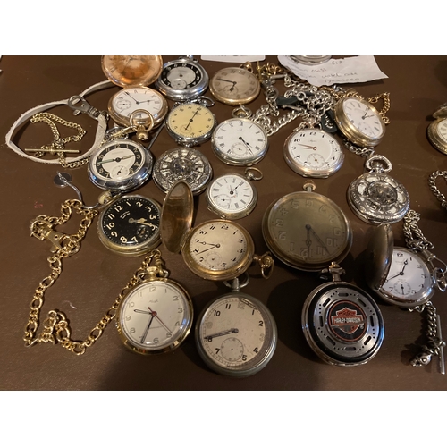 824 - Collectables : Pocket watches collection mostly vintage inc Waltham Mass 1906 - nice lot - certainly... 