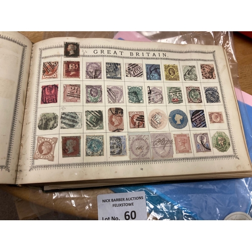 60 - Stamps : Large vintage oblong Lincoln album with glorious old-time collection